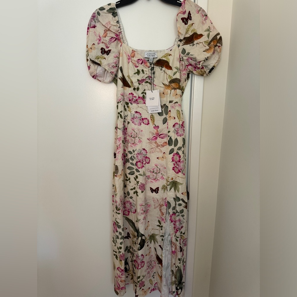 & Other Stories floral linen dress US2 NWT